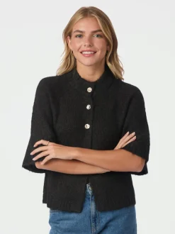 Benuta Fluffy Knit Cardigan, Dark Brown, 38