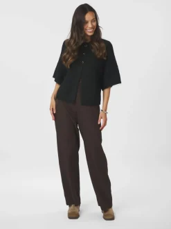 Benuta Fluffy Knit Cardigan, Black, 38