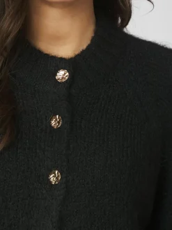 Benuta Fluffy Knit Cardigan, Black, 38