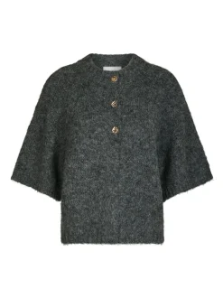 Benuta Fluffy Knit Cardigan, Antracit Melange, 38