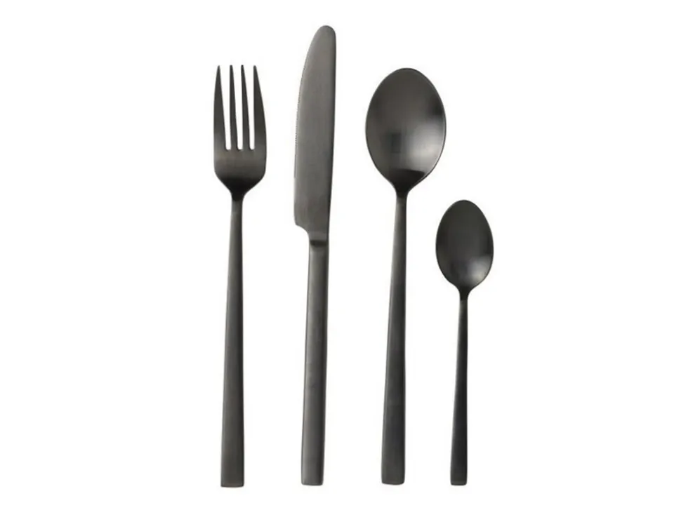 Bestiksæt, Sort Satin, 16 Dele