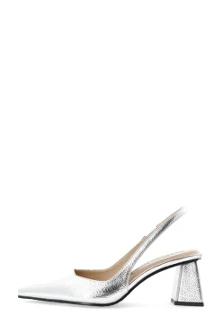 BIAMaralyn Slingback Metallic Højhælede Sko, Silver, 40