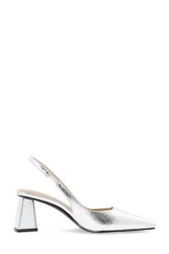 BIAMaralyn Slingback Metallic Højhælede Sko, Silver, 40