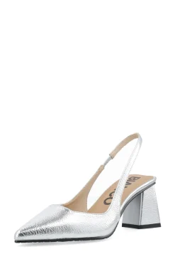 BIAMaralyn Slingback Metallic Højhælede Sko, Silver, 40