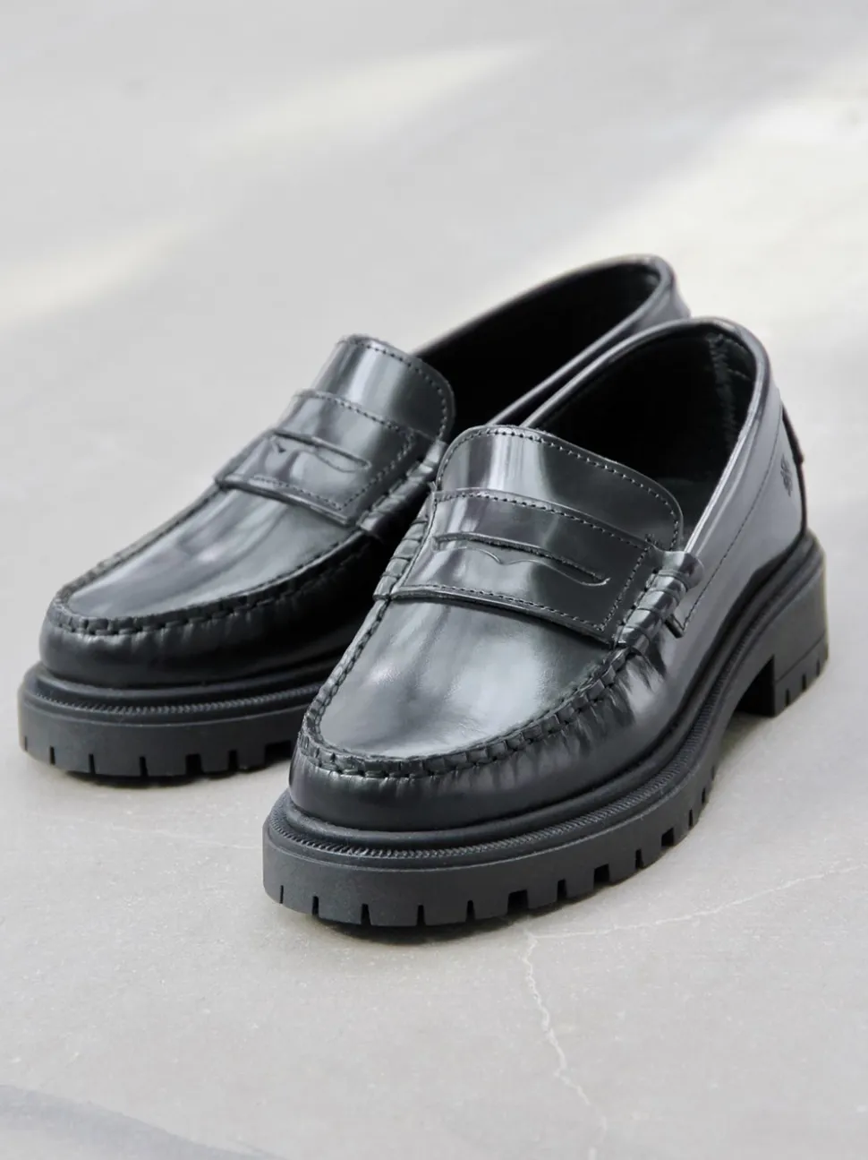 Birgitte Loafers, Black Polido,