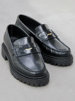 Birgitte Loafers, Black Polido,