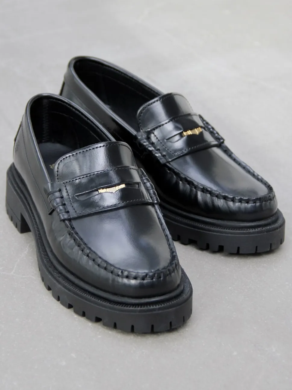 Birgitte Loafers, Black Polido,