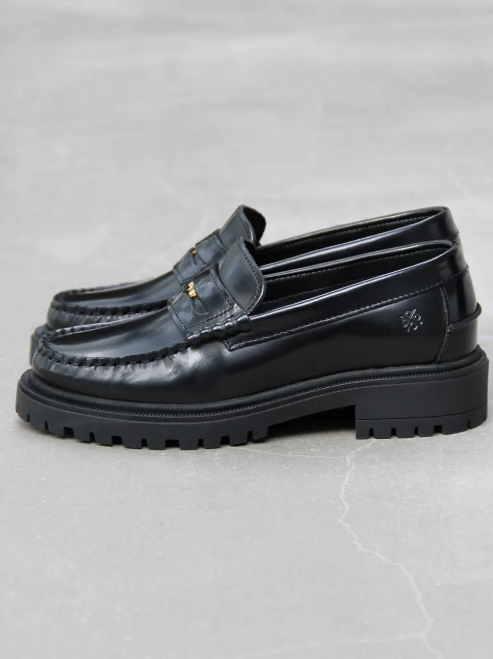Birgitte Loafers, Black Polido,