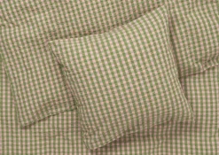 Bæk&Bølge Sengelinned, Green/Soft Pink, 140x200 cm