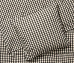 Bæk&Bølge Sengelinned, Sort/ Sand, 140x220 cm