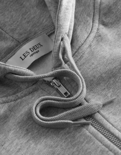 Blake Zipper Hættetrøje, Grey Melange/White, S