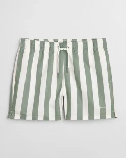 Block Stripe Badeshorts, Kalamata Green, XXL
