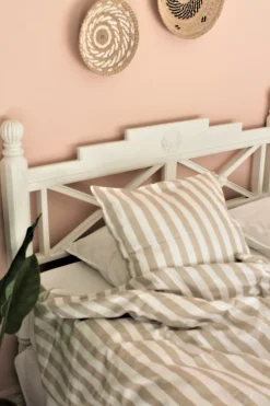 Blok Strib Sengelinned, Sand, 140x200 cm