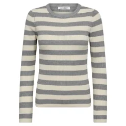 BonnyCC Stripe Striktrøje, Light Grey, L