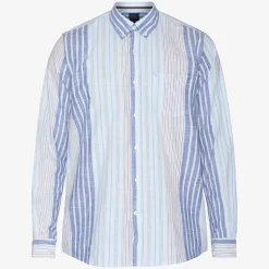 Boone Stripe Skjorte, True Blue, XL