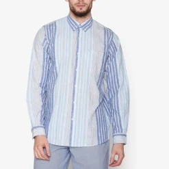 Boone Stripe Skjorte, True Blue, XL