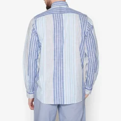 Boone Stripe Skjorte, True Blue, XL