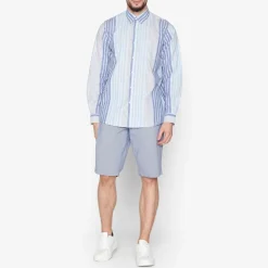 Boone Stripe Skjorte, True Blue, XL