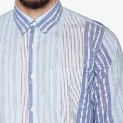 Boone Stripe Skjorte, True Blue, XL