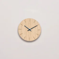 Bord- & Vægur, Light Oak/Black, Ø12 cm