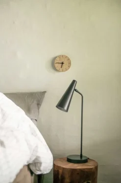 Bord- & Vægur, Light Oak/Black, Ø12 cm