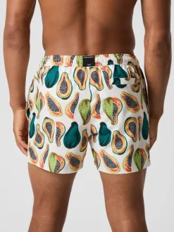 Borg Print Badeshorts, Papaya Big 1, M