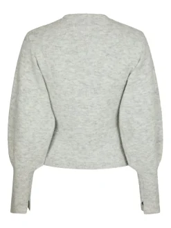 Briano Soft Knit Cardigan, Light Grey Melange, 40