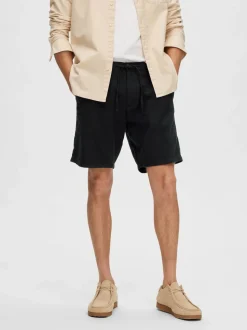 Brody Linen Shorts, Black, S