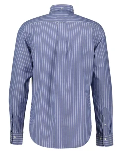 Brushed Twill Stripe Skjorte, College Blue, L