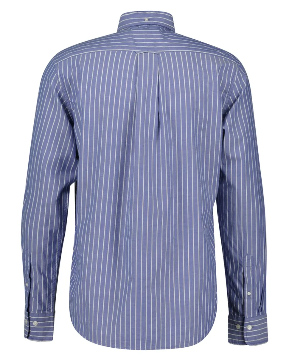 Brushed Twill Stripe Skjorte, College Blue, L