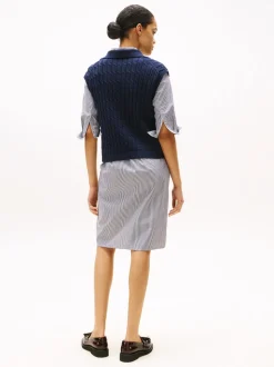 Cable Mid Polo Vest, Dark Night Navy, XXL