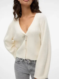 Caia Bow Cardigan, Snow White, L