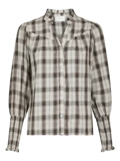 Camisa Big Check Bluse, Off White, 38