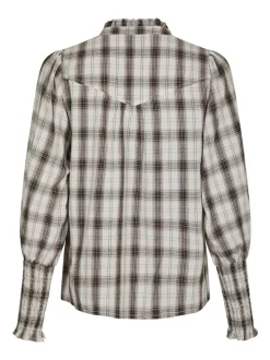 Camisa Big Check Bluse, Off White, 38