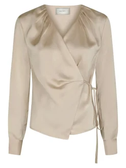 Caprina Heavy Sateen Bluse, Champagne, 36