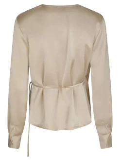 Caprina Heavy Sateen Bluse, Champagne, 36