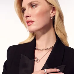 Carrara Due Piccolo Halskæde, Gold Plated, 45 cm