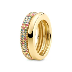 Carrara Ring, Gold Plated/Multi, 58