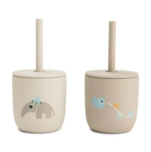 Celebration 2-pak Sugerørskop, Sand