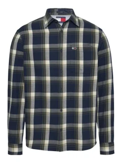Check Flannel Skjorte, Dark Night Navy Check, S