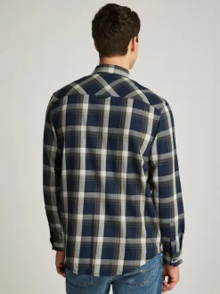 Check Flannel Skjorte, Dark Night Navy Check, S