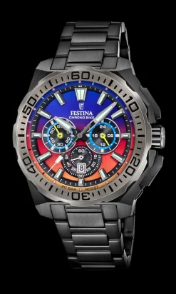 Chrono Bike 20731 Herreur, Black/Multi Color, 46 mm