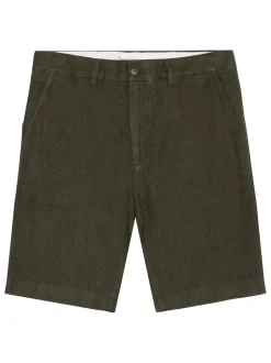 Chuck Linen Shorts, Burned Olive, 36