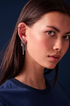 Circolo Uno Ørerings Vedhæng, Sølv/Blå