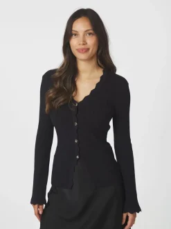 Clara Stitch Knit Bluse, Dark Navy, 38