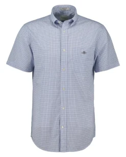 Classic Poplin Check Skjorte, College Blue, XL