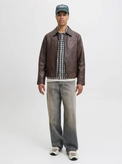 Clean Leather Jakke, Chocolate Brown, L