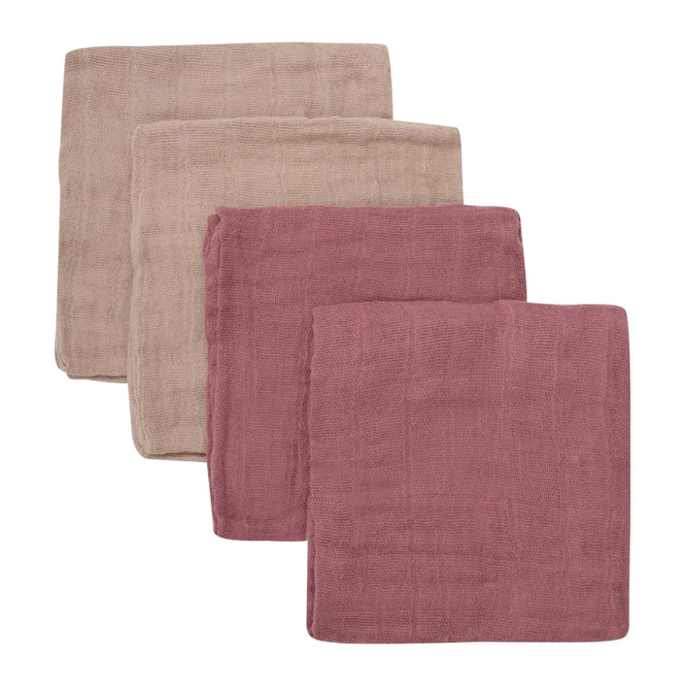 Cloth Muslin Solid 4-pak Stofbleer, Withered Rose