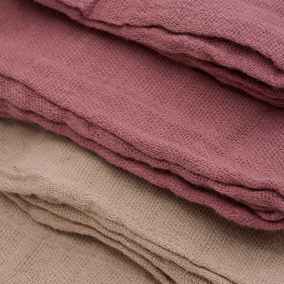 Cloth Muslin Solid 4-pak Stofbleer, Withered Rose