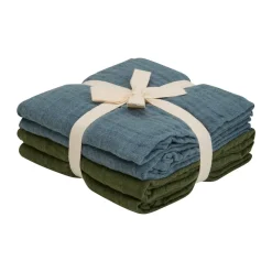 Cloth Muslin Solid 4-pak Stofbleer, Lead